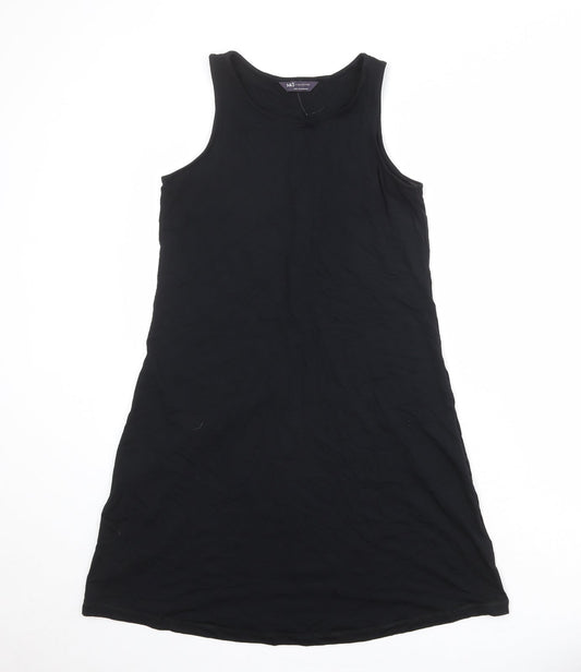 Marks and Spencer Womens Black Viscose A-Line Size 8 Round Neck Pullover