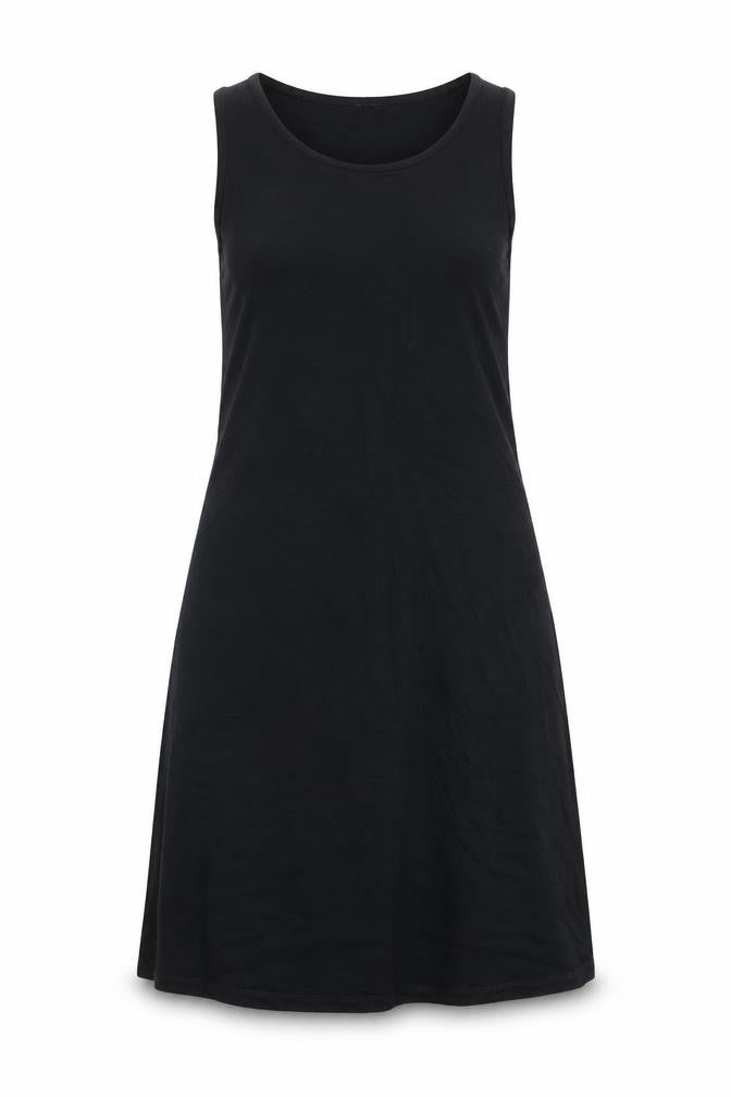 Marks & Spencer Womens Black Viscose A-Line Size 8 Round Neck Pullover