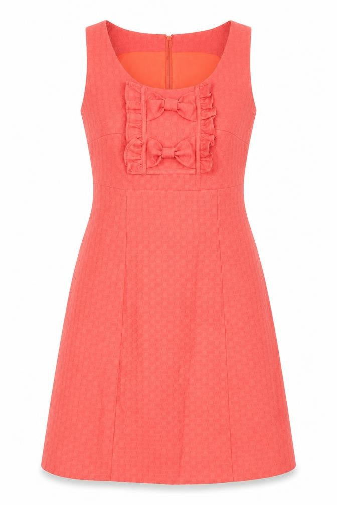 NEXT Womens Pink Geometric Polyester A-Line Size 6 Round Neck Zip