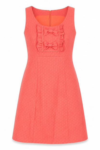 Next Womens Pink Geometric Polyester A-Line Size 6 Round Neck Zip