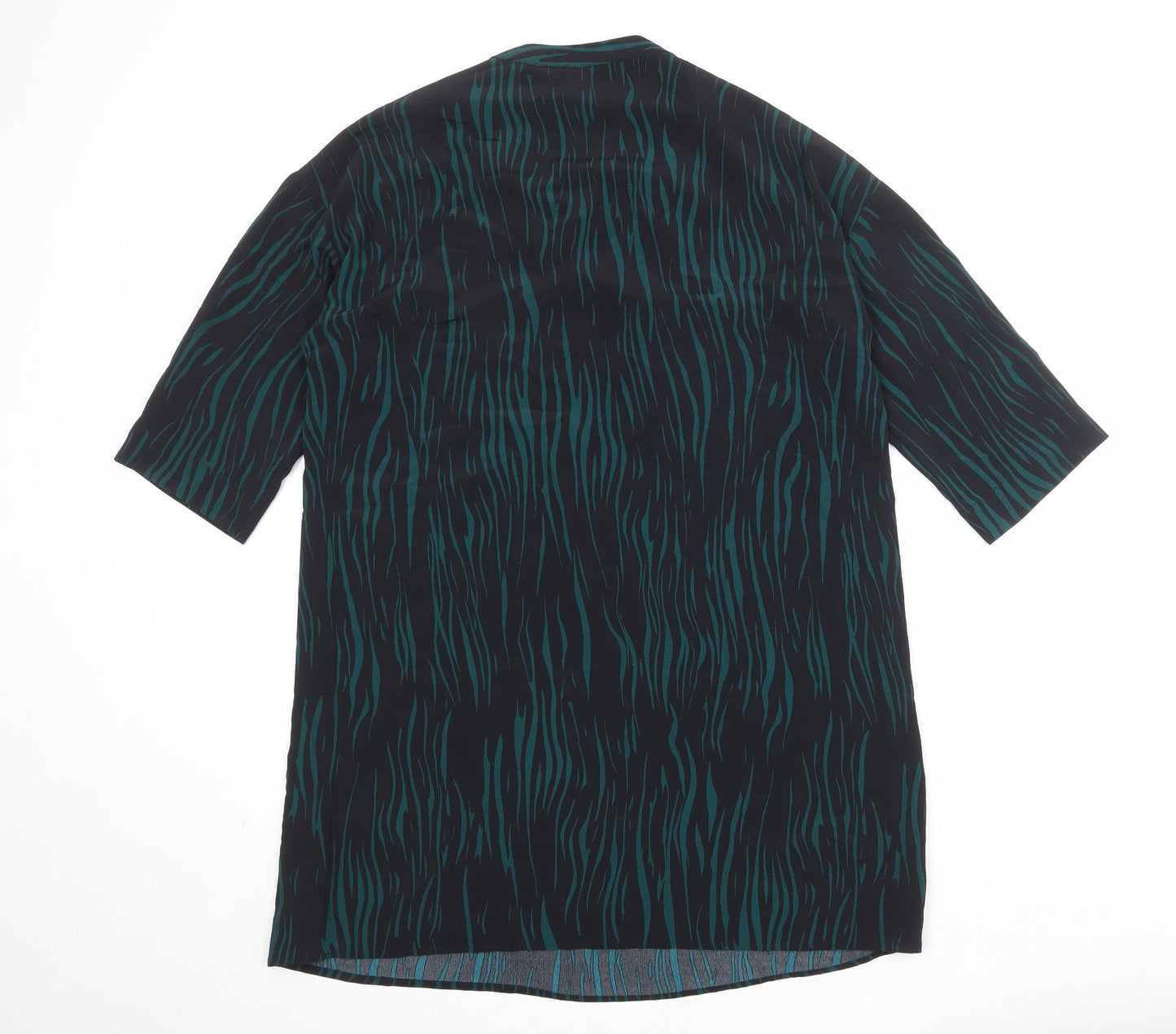 Apricot Womens Black Geometric Polyester A-Line Size 8 V-Neck Pullover