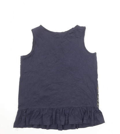 Next Womens Multicoloured Geometric 100% Cotton Basic Tank Size 10 V-Neck