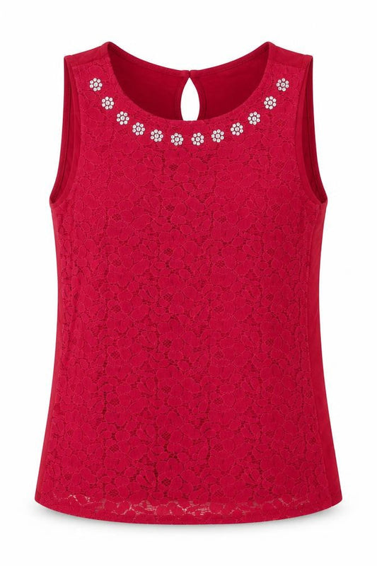 Dorothy Perkins Womens Pink Viscose Basic Blouse Size 8 Boat Neck - Lace Front
