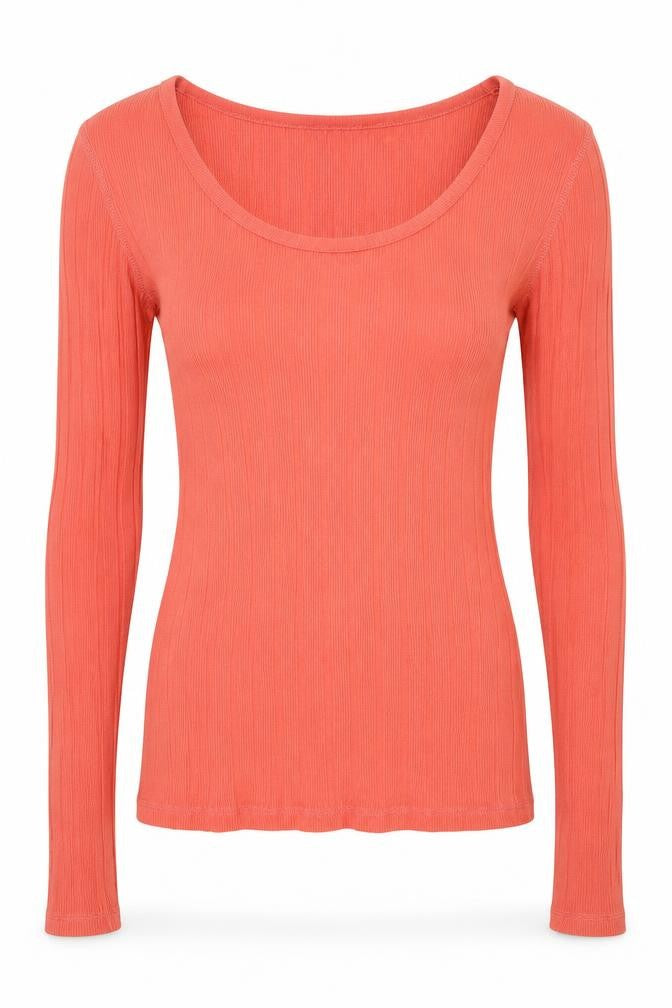 Crew Clothing Womens Orange Polyester Basic T-Shirt Size 10 Round Neck - Ribbed