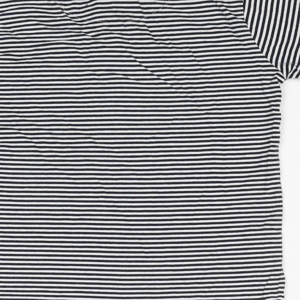 Soul & Glory Boys Black Striped Cotton Basic Polo Size 7-8 Years Collared Pullover