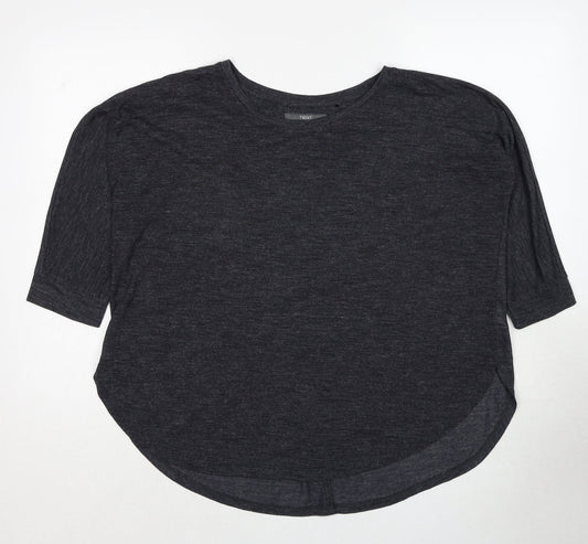 NEXT Womens Grey Polyester Basic Blouse Size 10 Round Neck