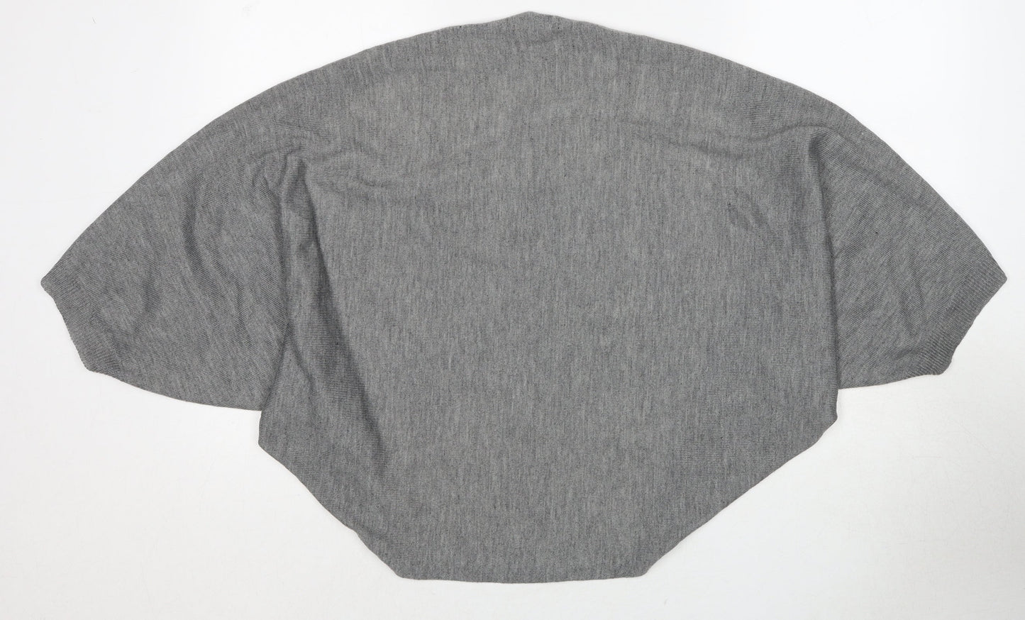 Oasis Womens Grey V-Neck Herringbone Acrylic Cardigan Jumper One Size