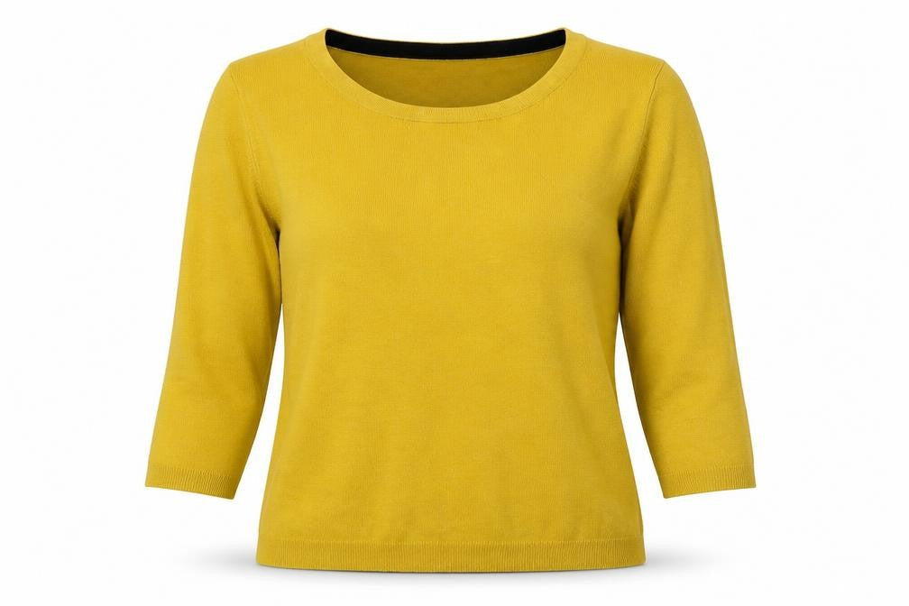 Linea Womens Yellow Round Neck Viscose Pullover Jumper Size XL
