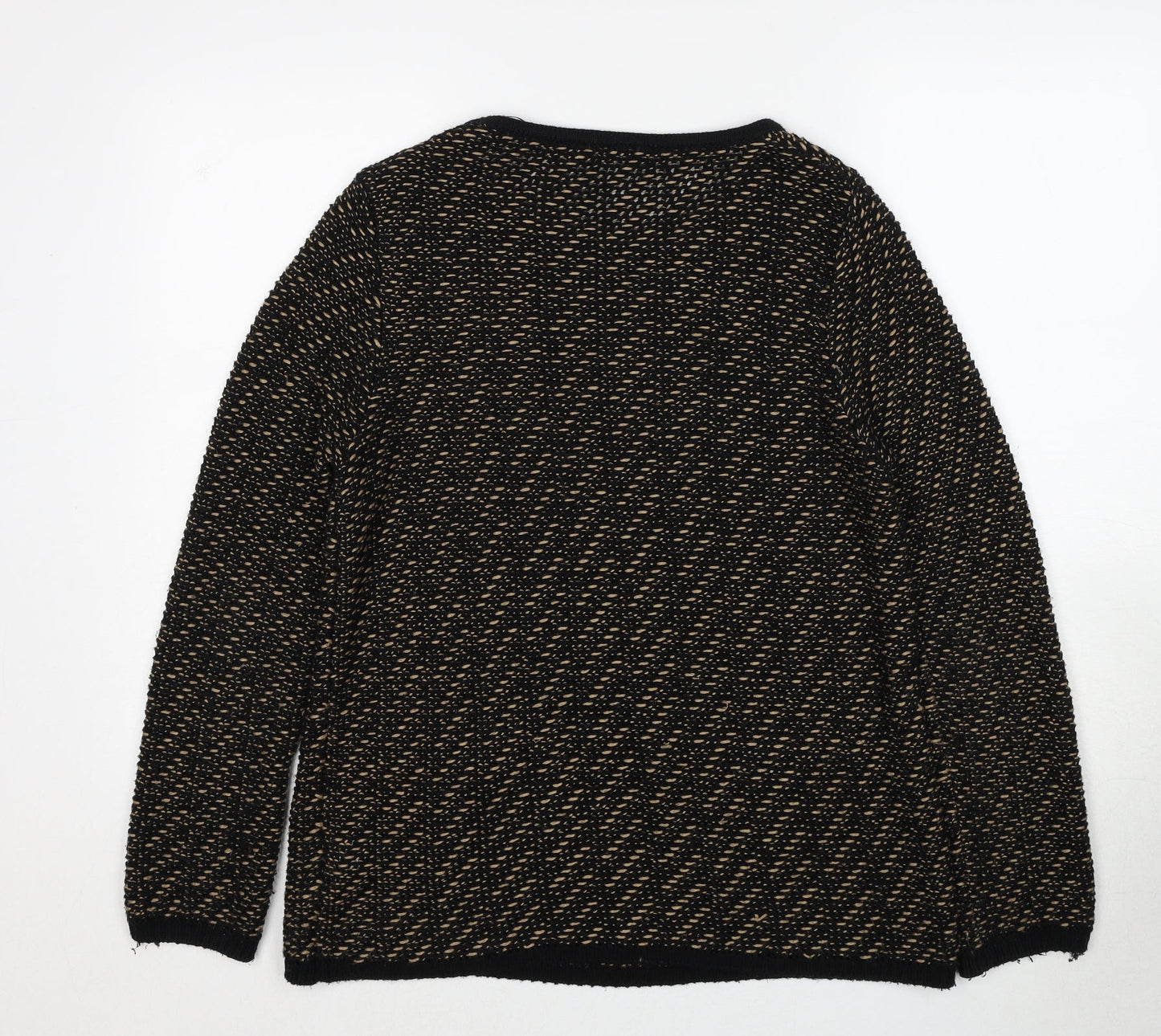 Marks and Spencer Womens Black Round Neck Acrylic Pullover Jumper Size 12