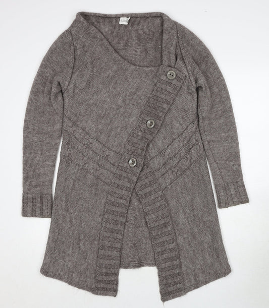 Kaliko Womens Brown V-Neck Polyester Cardigan Jumper Size M