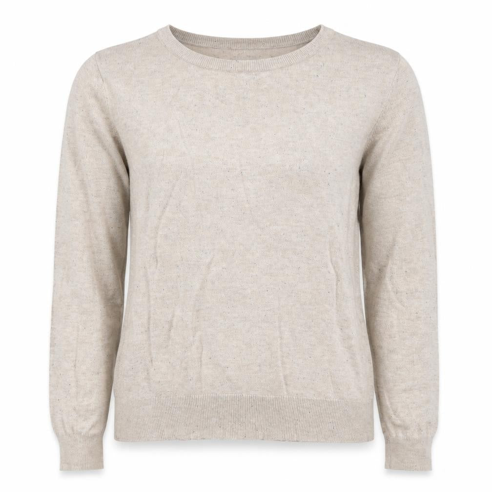 H&M Womens Beige Round Neck Viscose Pullover Jumper Size S