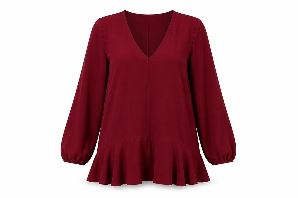 ASOS Womens Red Polyester Mini Size 10 V-Neck Pullover