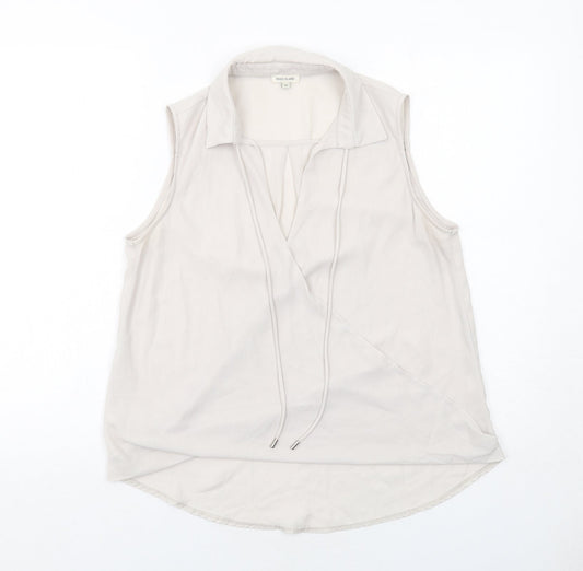 River Island Womens Grey Polyester Basic Tank Size 10 Collared