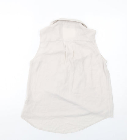 River Island Womens Grey Polyester Basic Tank Size 10 Collared