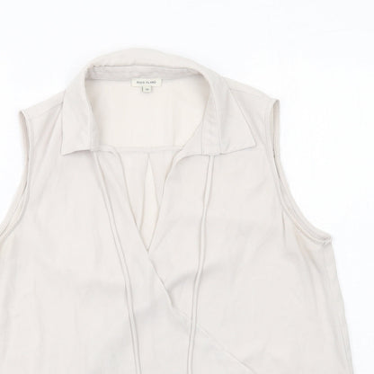 River Island Womens Grey Polyester Basic Tank Size 10 Collared