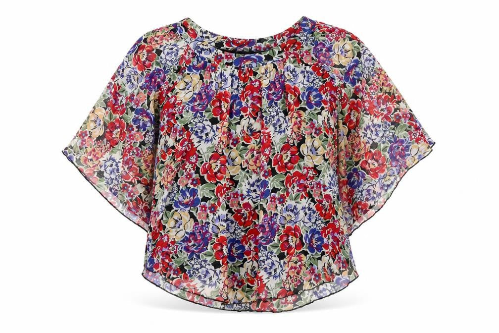 Dunnes Stores Womens Multicoloured Floral Polyester Basic Blouse Size 8 Round Neck
