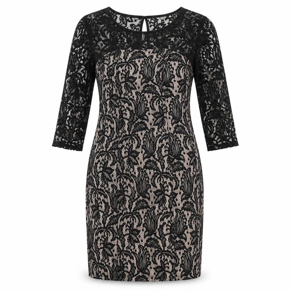 Debenhams Womens Black Polyester Shift Size 12 Round Neck Zip
