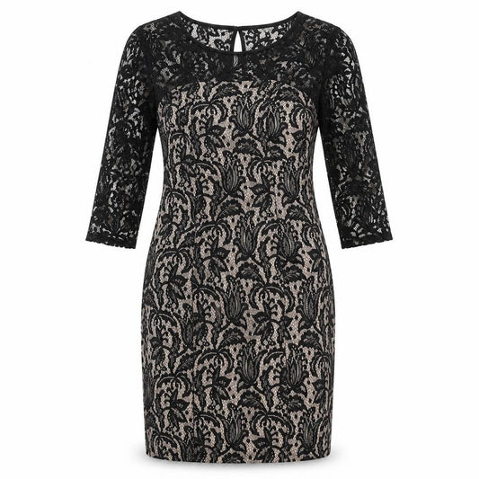 Debenhams Womens Black Polyester Shift Size 12 Round Neck Zip