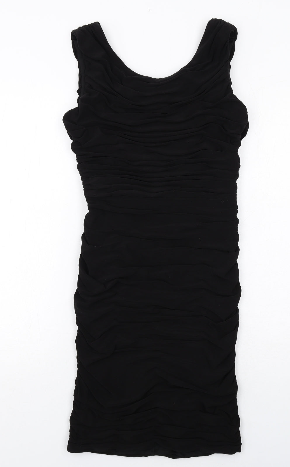 Phase Eight Womens Black Polyester Shift Size 8 Round Neck Zip