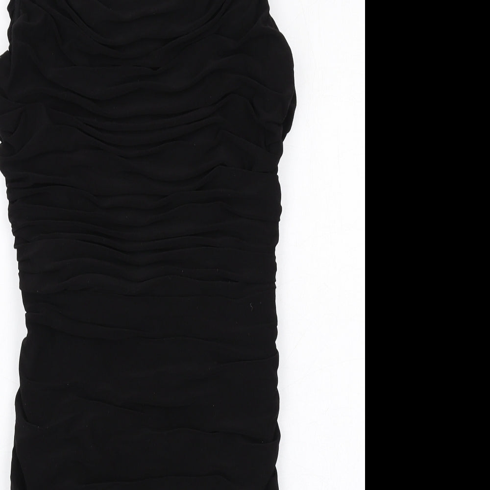 Phase Eight Womens Black Polyester Shift Size 8 Round Neck Zip
