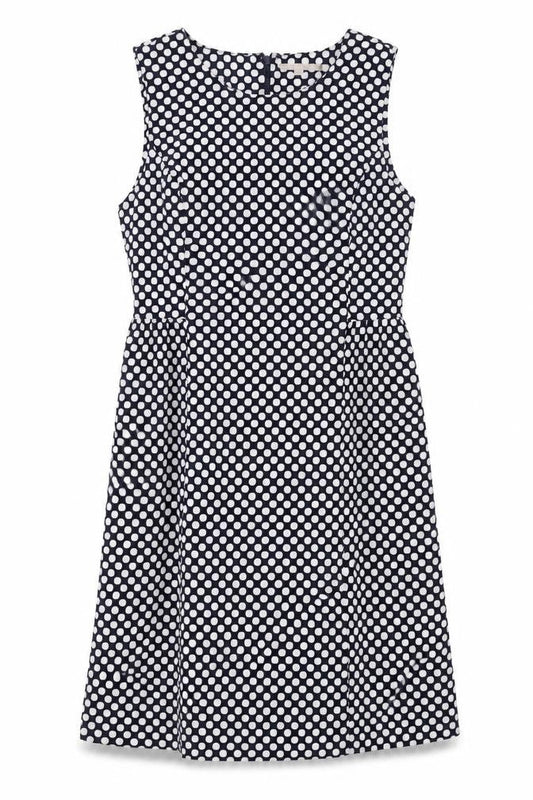 Gap Womens Blue Polka Dot Polyester Shift Size 10 Round Neck Zip