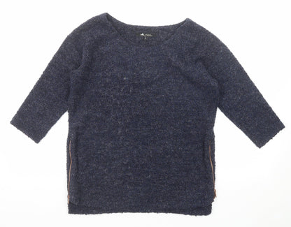 Next Womens Blue Boat Neck Polyester Pullover Jumper Size 8