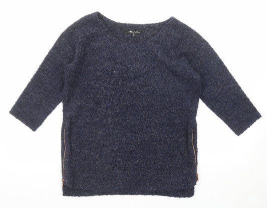 NEXT Womens Blue Boat Neck Polyester Pullover Jumper Size 8