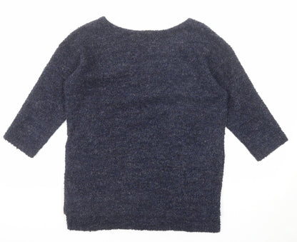 Next Womens Blue Boat Neck Polyester Pullover Jumper Size 8