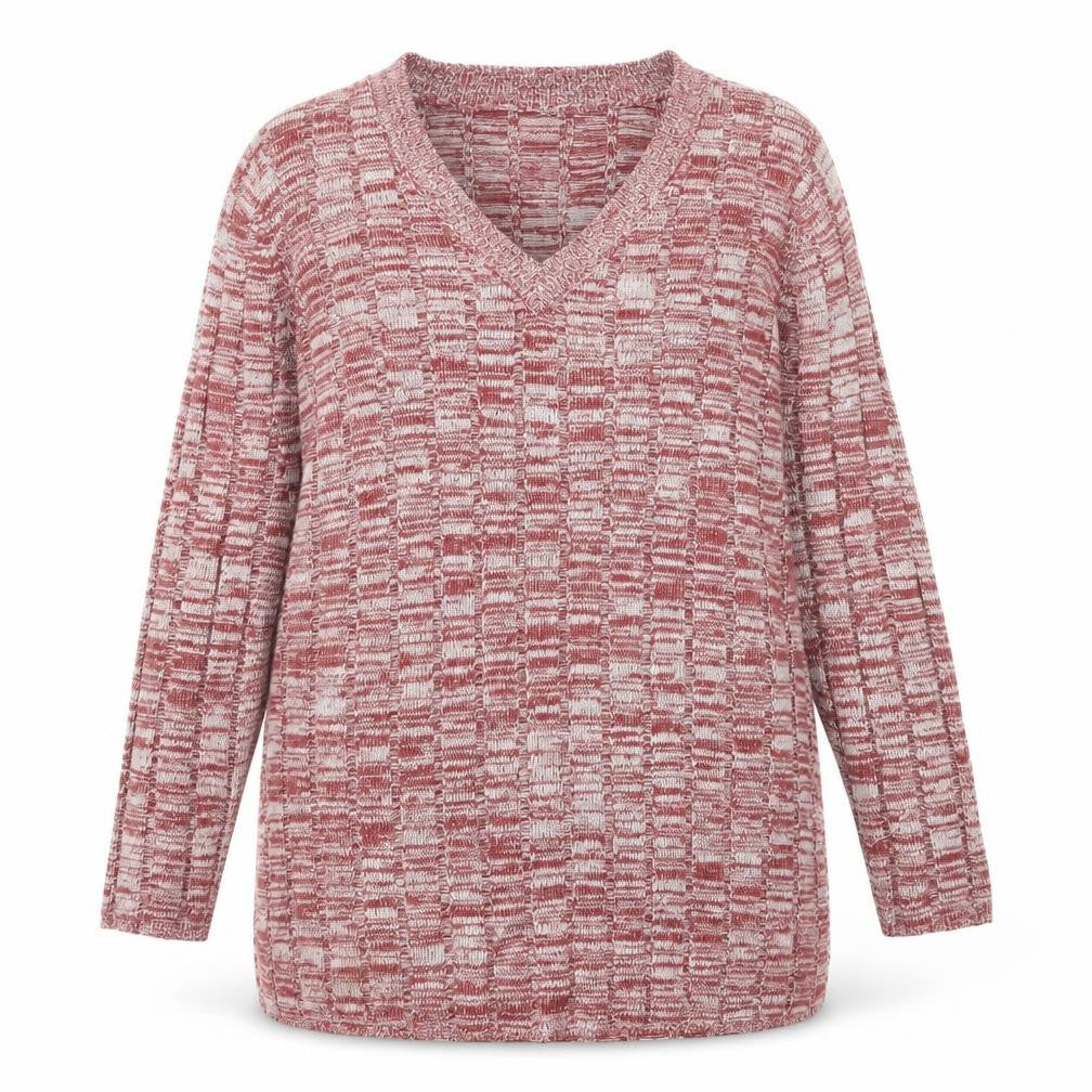 Canyon River Blues Womens Red V-Neck Acrylic Pullover Jumper Size L