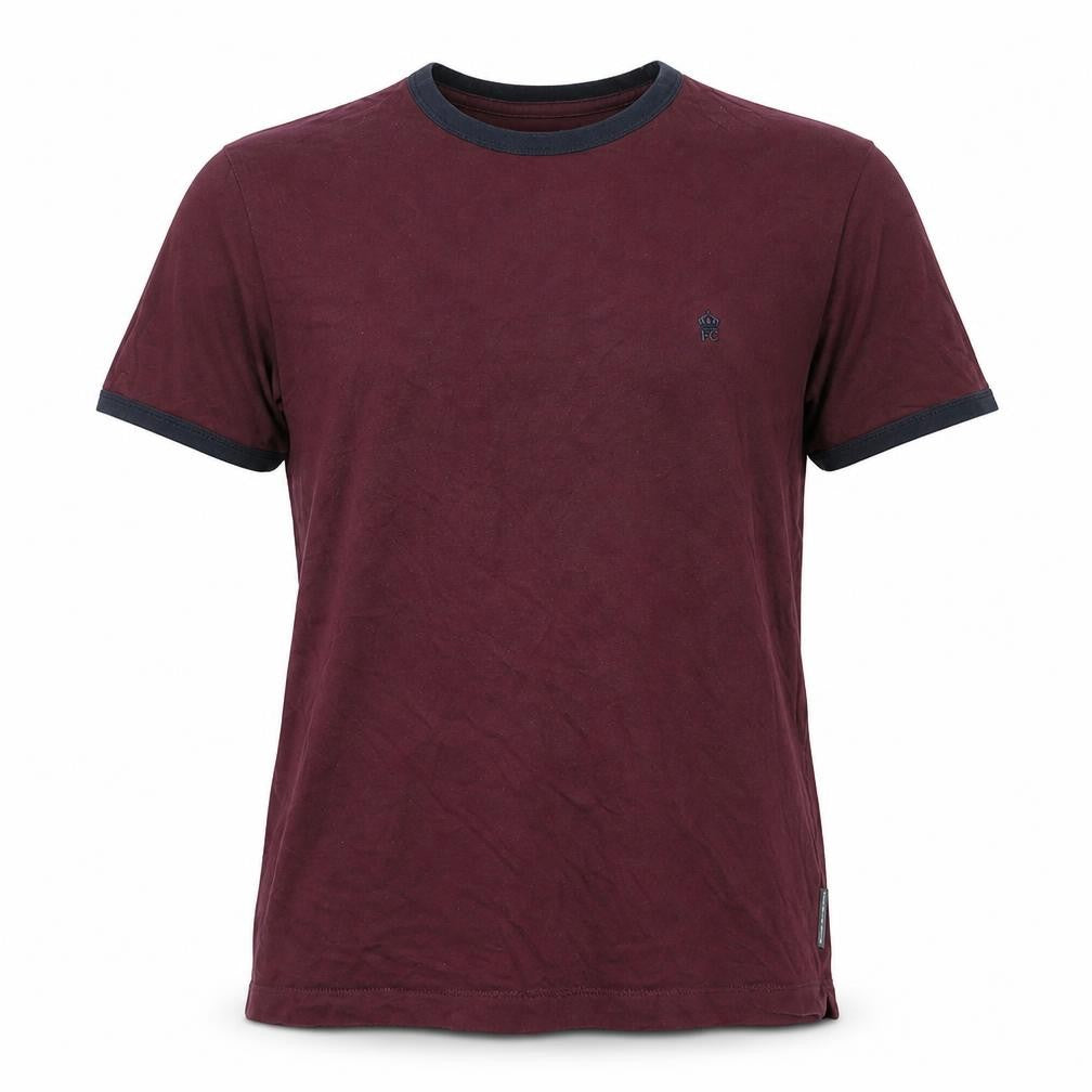 French Connection Womens Purple Polyester Basic T-Shirt Size M Round Neck