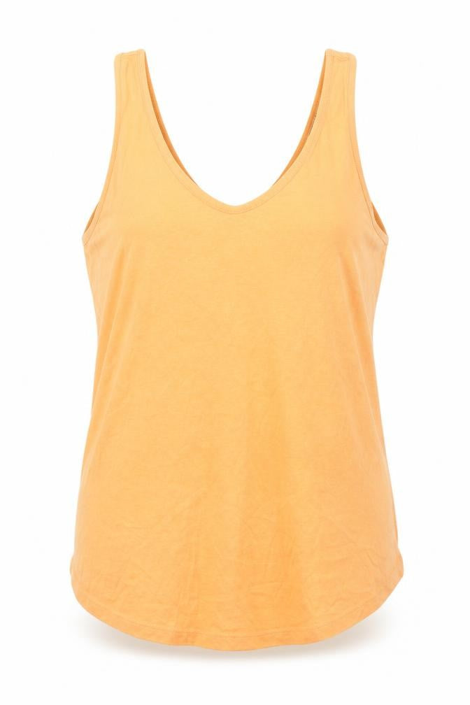 ASOS Womens Orange Cotton Basic Tank Size 12 V-Neck
