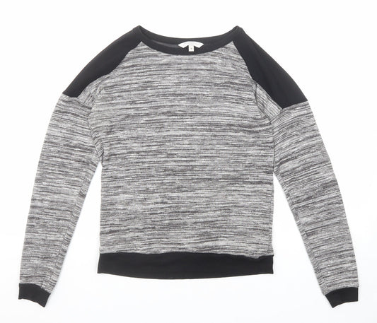New Look Womens Grey Round Neck Polyester Pullover Jumper Size 8