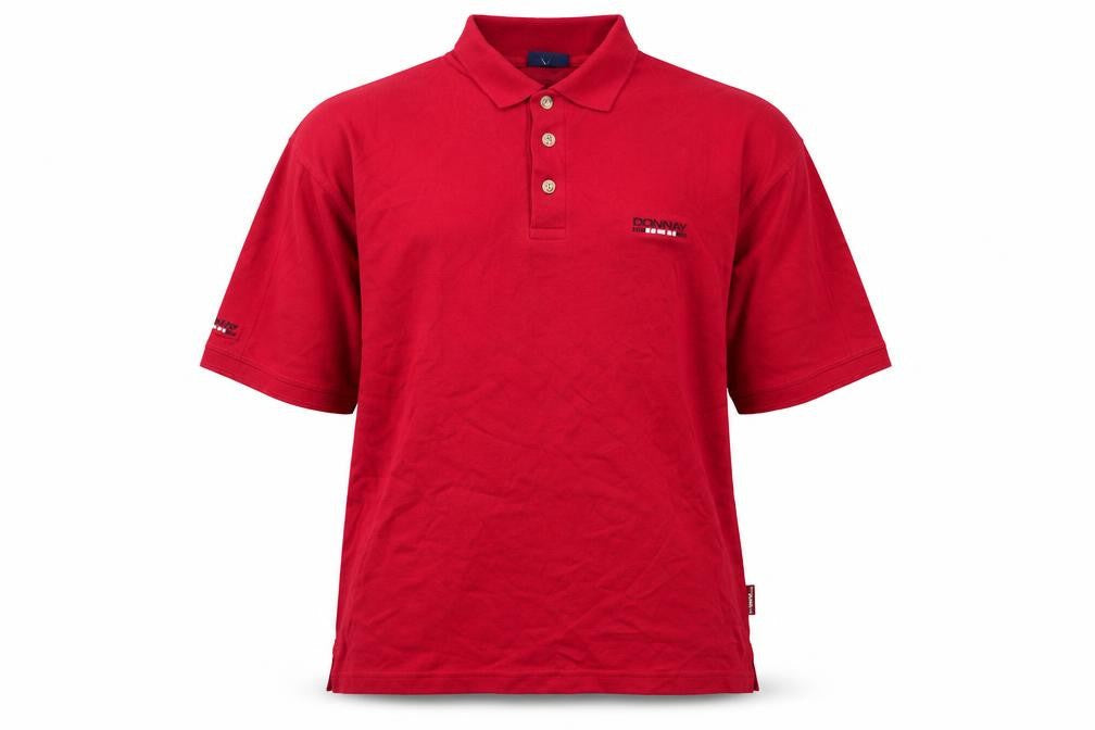 Donnay Mens Red Cotton Polo Size M Collared Button