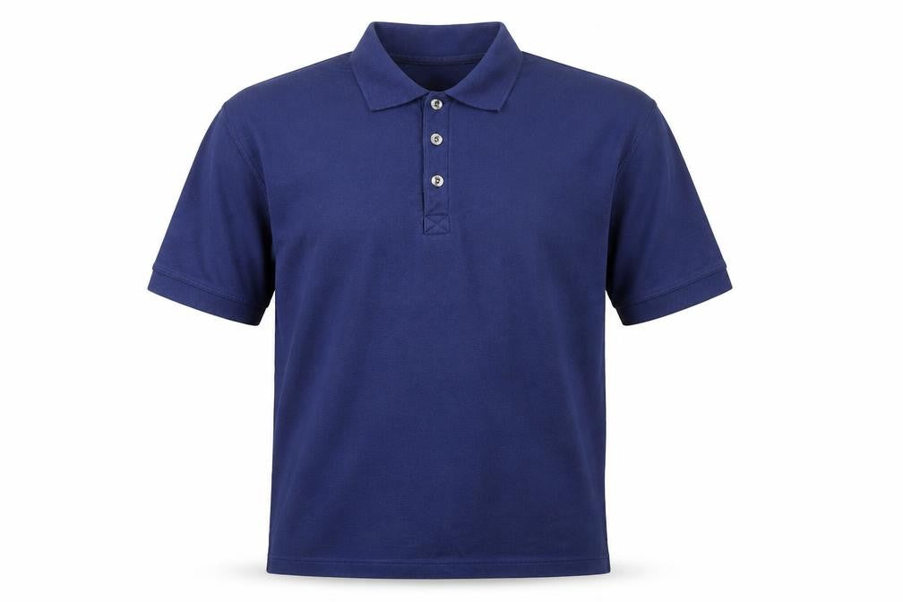 Leisure Classics Mens Blue Polyester Polo Size S Collared Button