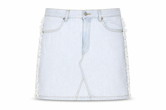 Dr. Denim Womens Blue Cotton A-Line Skirt Size L Zip