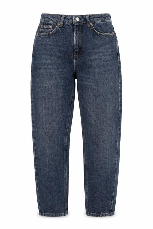 Topshop Womens Blue Cotton Mom Jeans Size 26 in L30 in Regular Zip