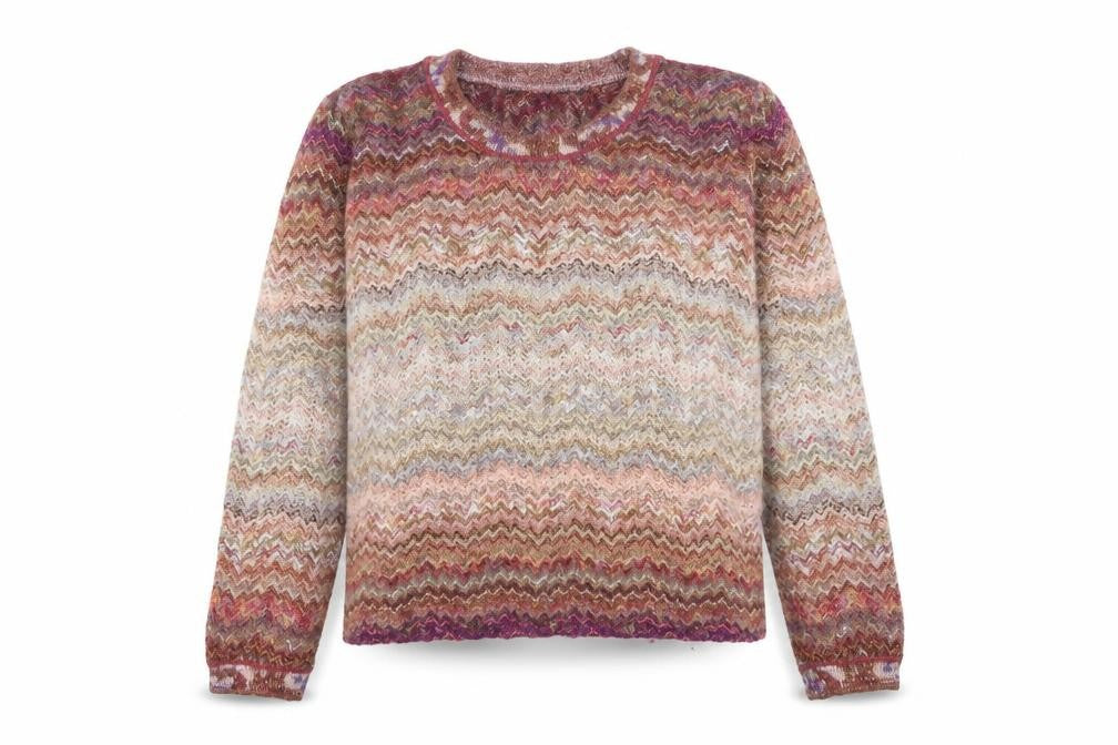 Giuliaenne Womens Multicoloured Round Neck Geometric Acrylic Pullover Jumper Size S