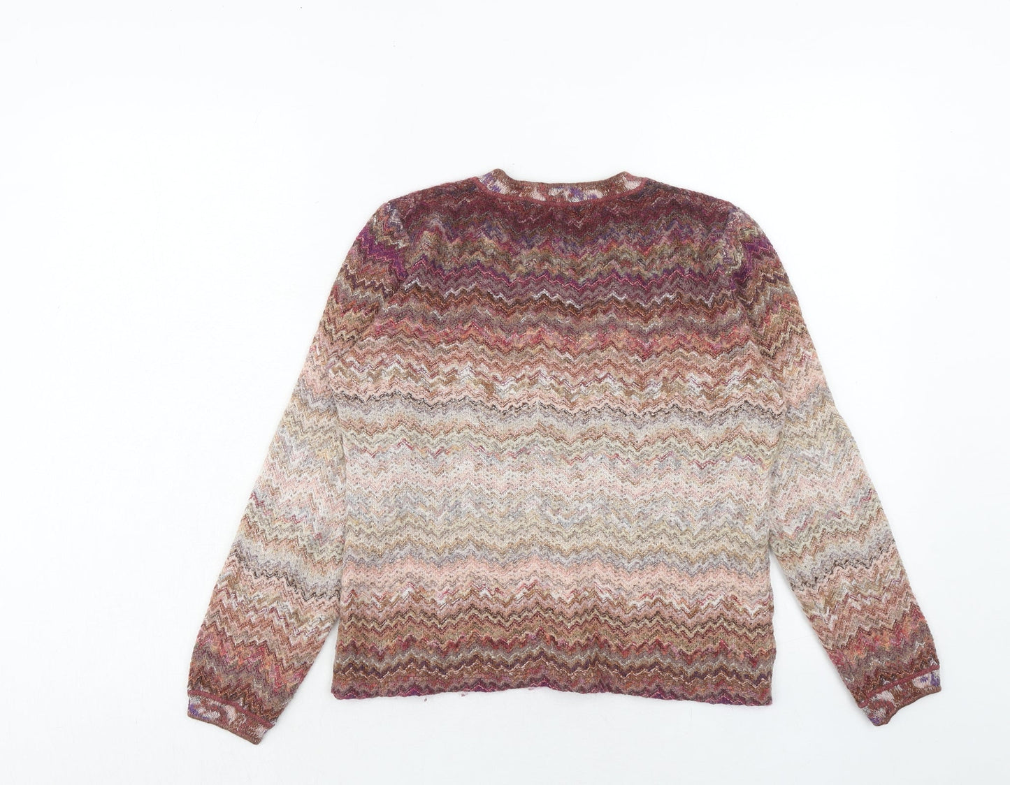 Giuliaenne Womens Multicoloured Round Neck Geometric Acrylic Pullover Jumper Size S