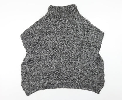 BHS Womens Grey High Neck Acrylic Pullover Jumper Size M