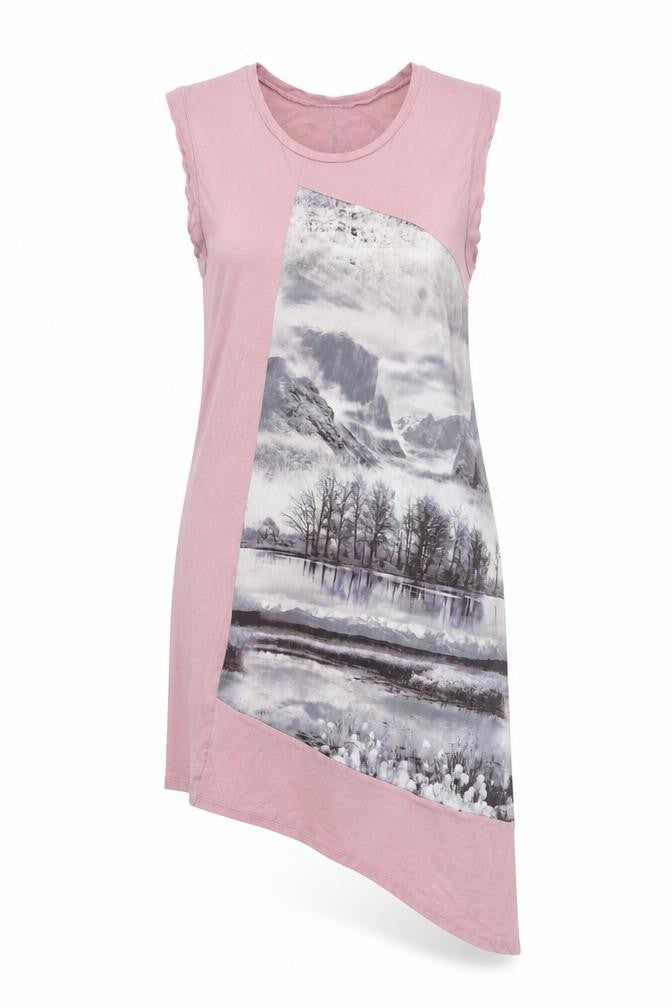 OPUS Womens Pink Viscose Tank Dress Size 10 Round Neck Pullover