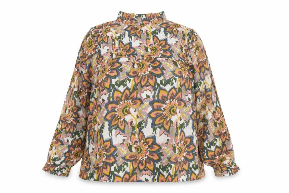 CERULEAN Womens Multicoloured Floral Viscose Basic Blouse Size 16 Mock Neck