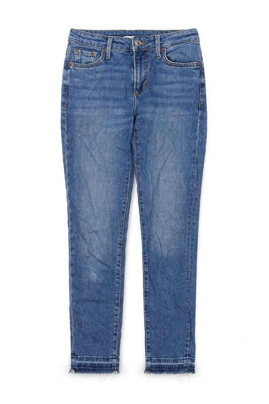 Mango Womens Blue Cotton Skinny Jeans Size 4 L26 in Regular Button