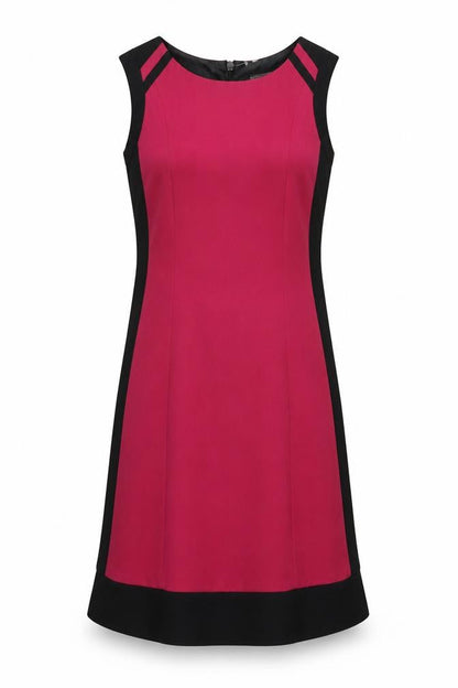 Next Womens Black Colourblock Polyester Shift Size 6 Round Neck Zip