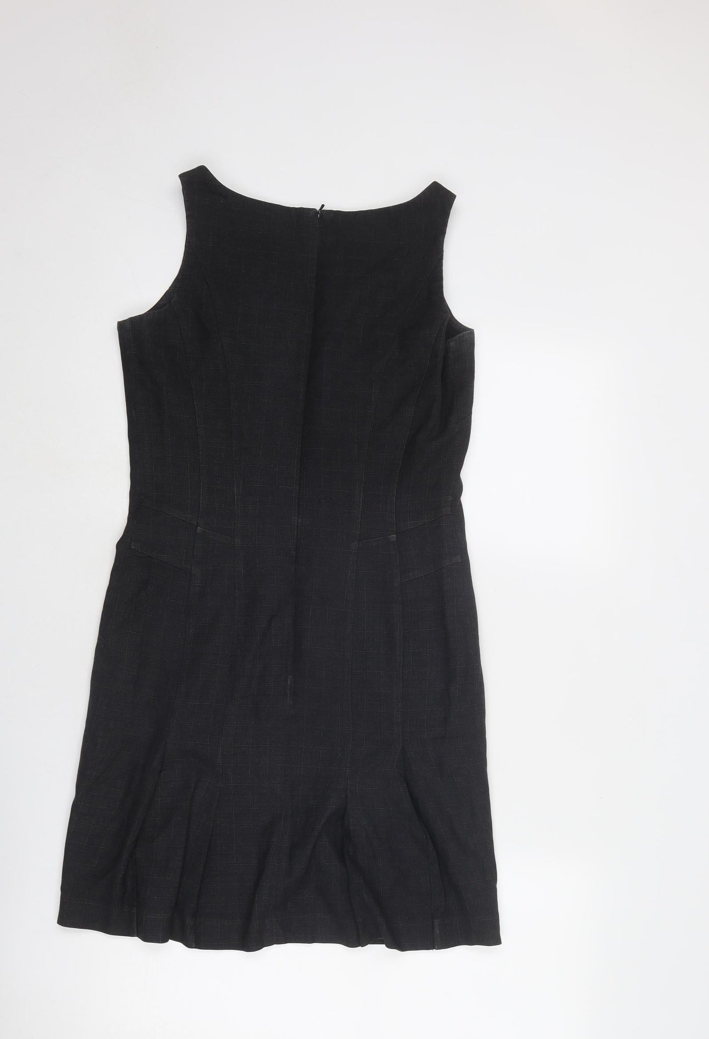 NEXT Womens Grey Polyester Shift Size 8 Round Neck Zip
