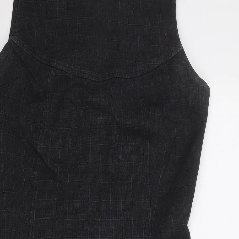 NEXT Womens Grey Polyester Shift Size 8 Round Neck Zip