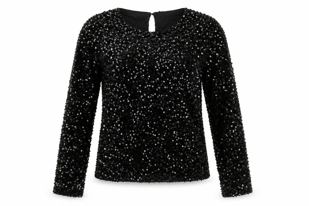 Warehouse Womens Black Polyester Basic Blouse Size 8 Boat Neck