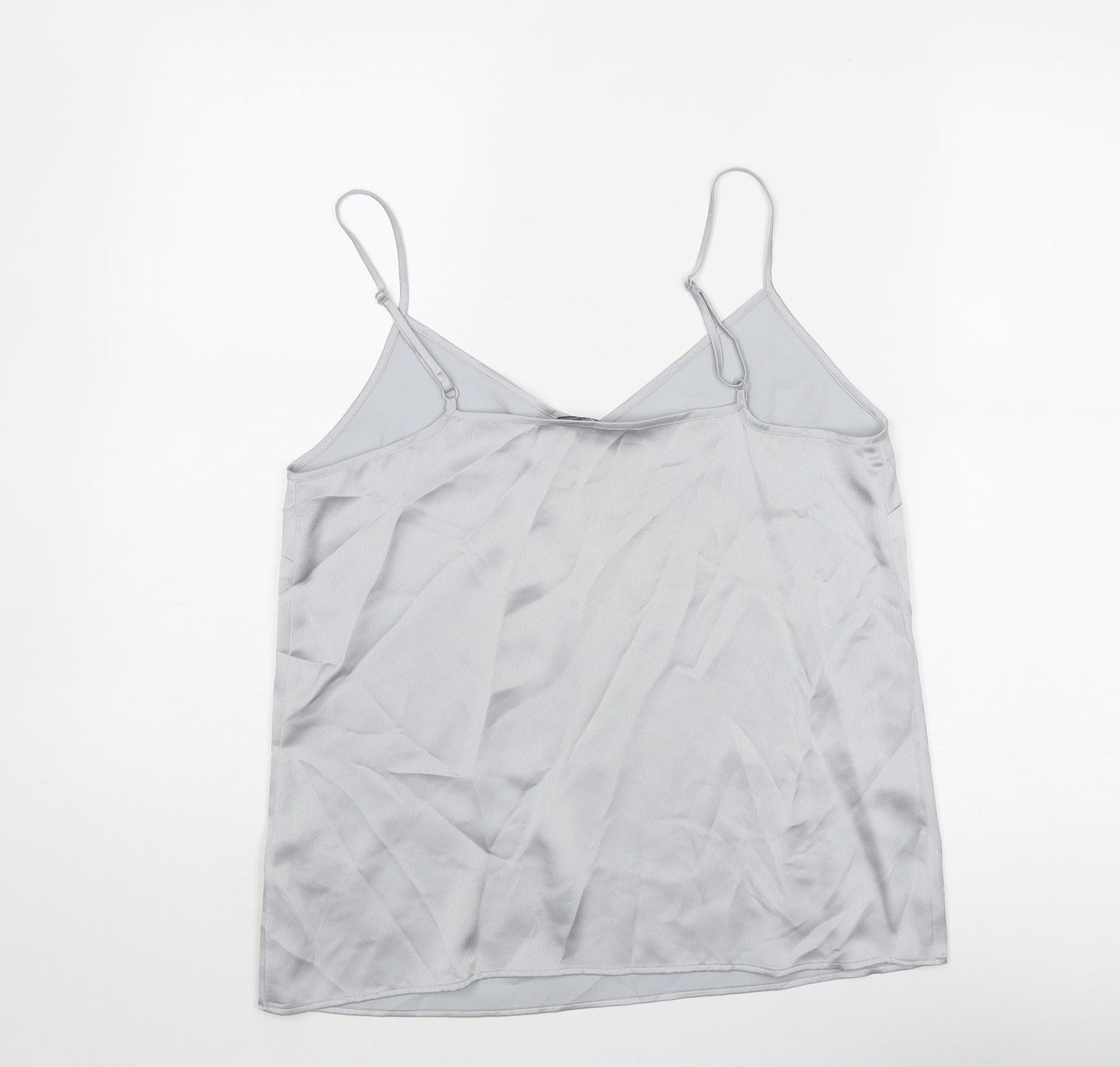 Marks and Spencer Womens Grey Polyester Basic Tank Size 12 V-Neck