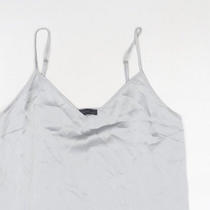 Marks & Spencer Womens Grey Polyester Basic Tank Size 12 V-Neck