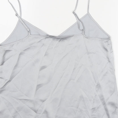 Marks & Spencer Womens Grey Polyester Basic Tank Size 12 V-Neck