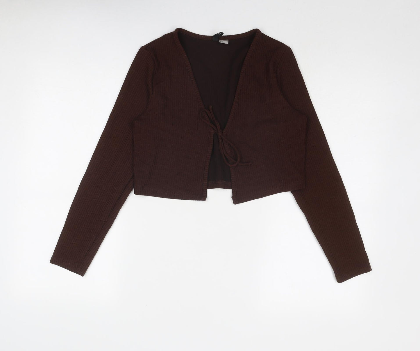 Divided by H&M Womens Brown Polyester Basic Blouse Size M V-Neck